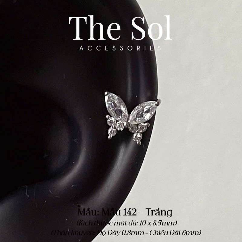 Khuyên Tai Thép Xi Mạ Dia Butterfly - Mẫu 142