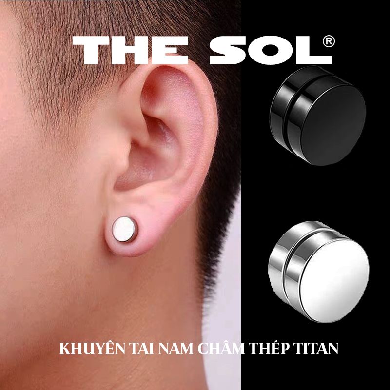 Khuyên Tai Titan Unisex Circle Magnet - 1 Chiếc
