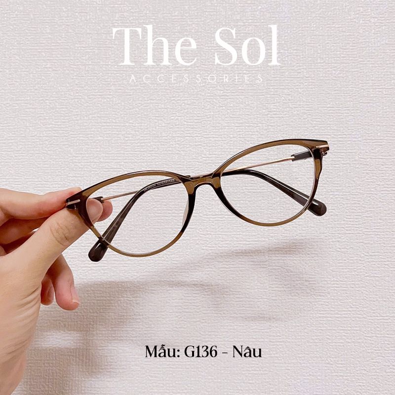 Kính Mắt Gọng Kim Loại Mắt Mèo Trendy