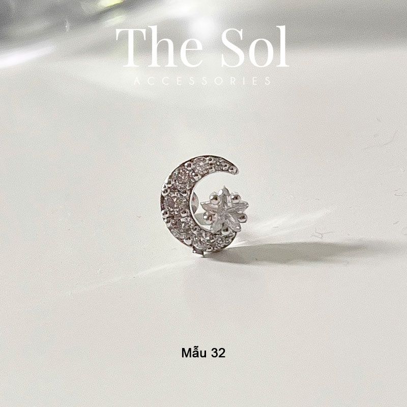 Khuyên Tai Thép Xi Mạ Unisex The Dia Moon - Mẫu 32