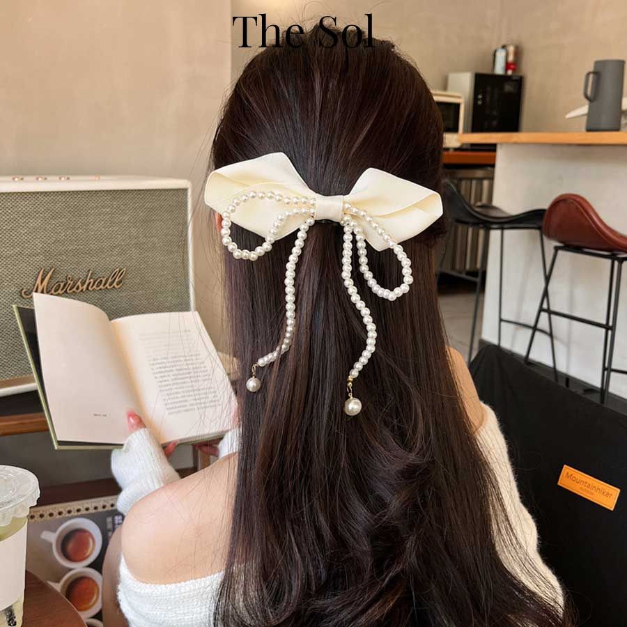 Kẹp Tóc Ngọc Trai Nơ