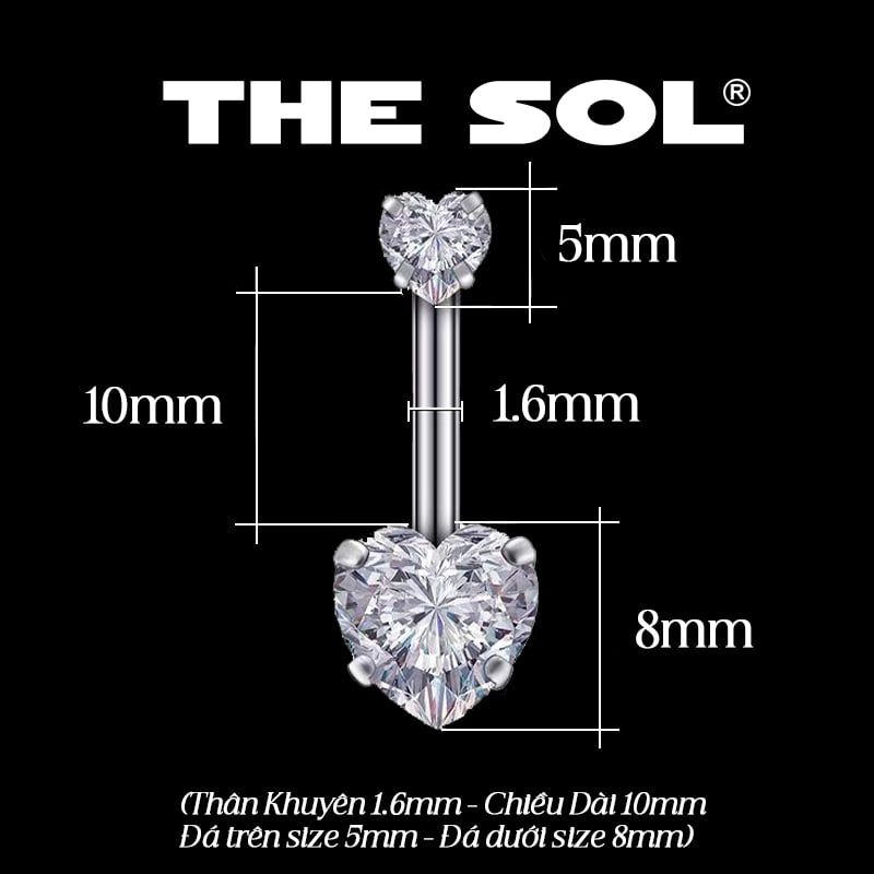 Khuyên Rốn Titan Unisex Diamond Heart