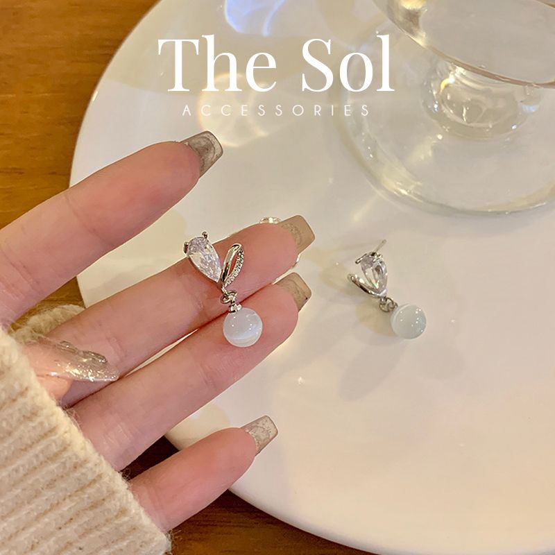 Bông Tai Hàn Quốc White Gem