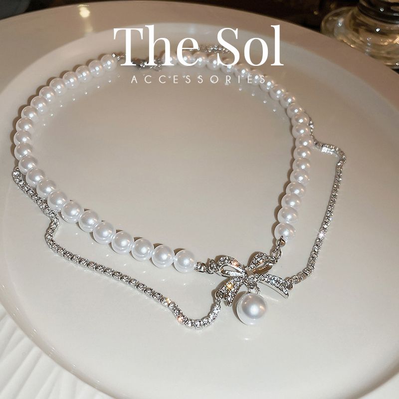 Choker Hàn Quốc Pearl & Dia Line