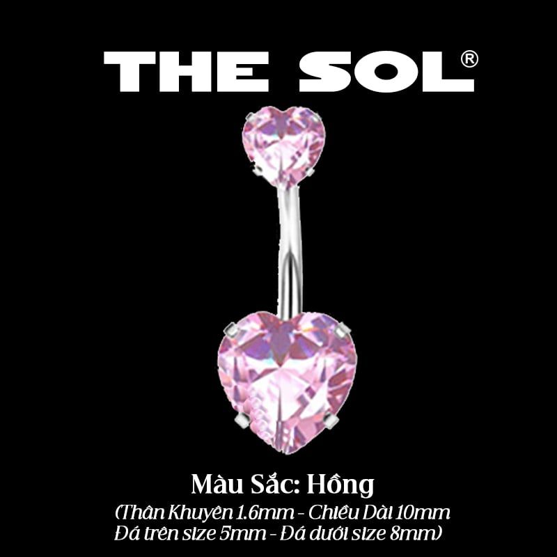 Khuyên Rốn Titan Unisex Diamond Heart