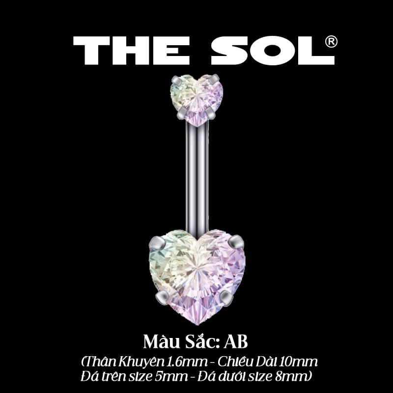 Khuyên Rốn Titan Unisex Diamond Heart