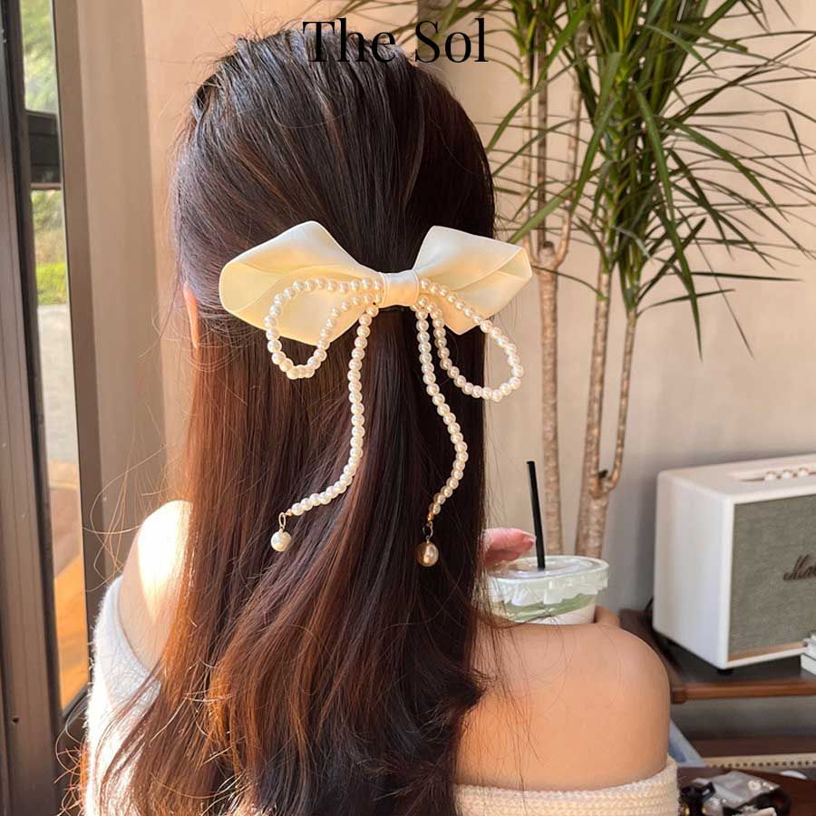 Kẹp Tóc Ngọc Trai Nơ