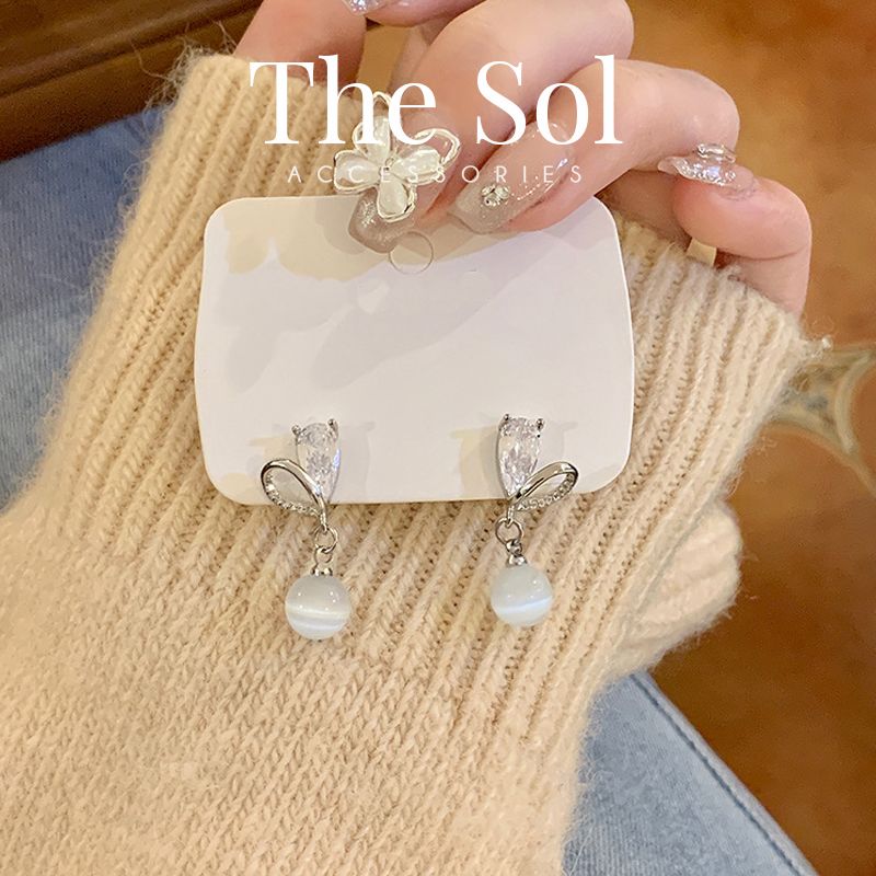 Bông Tai Hàn Quốc White Gem