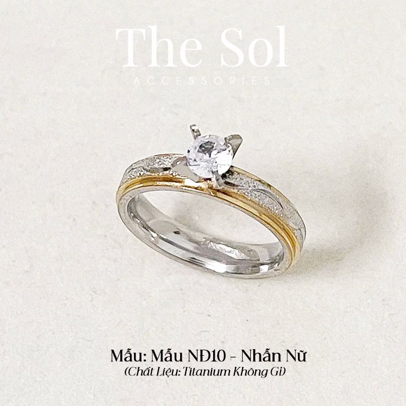 Nhẫn Titan Couple Golden Line - Mẫu NĐ10