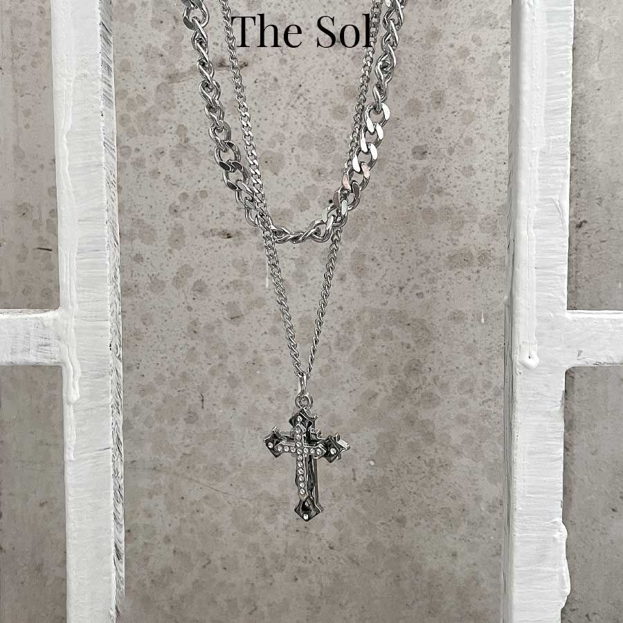 Dây Chuyền Titan Unisex Double Dia Cross