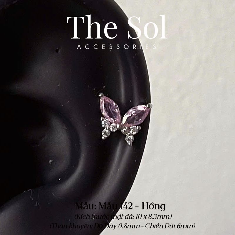 Khuyên Tai Thép Xi Mạ Dia Butterfly - Mẫu 142