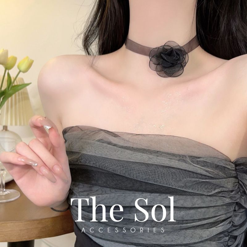 Choker Hàn Quốc Chiffon Rose