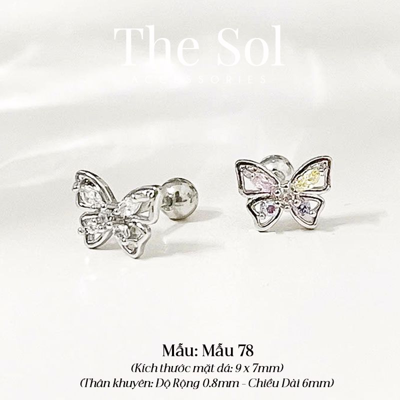 Khuyên Tai Thép Xi Mạ Dia Butterfly - Mẫu 78
