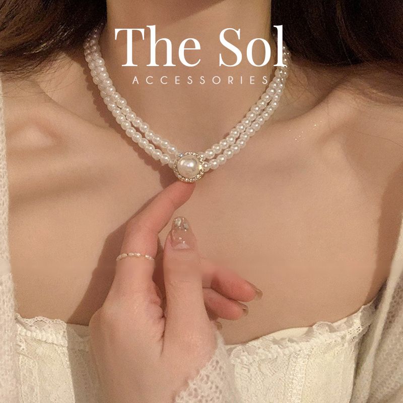 Choker Hàn Quốc Double Pearls