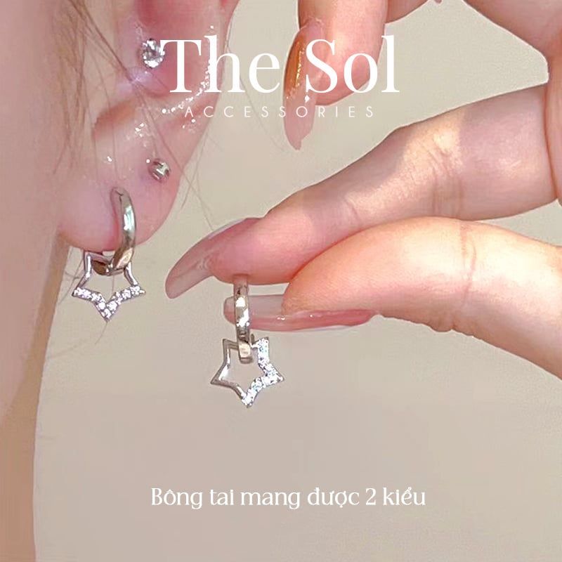 Bông Tai Hàn Quốc Star On Hoop