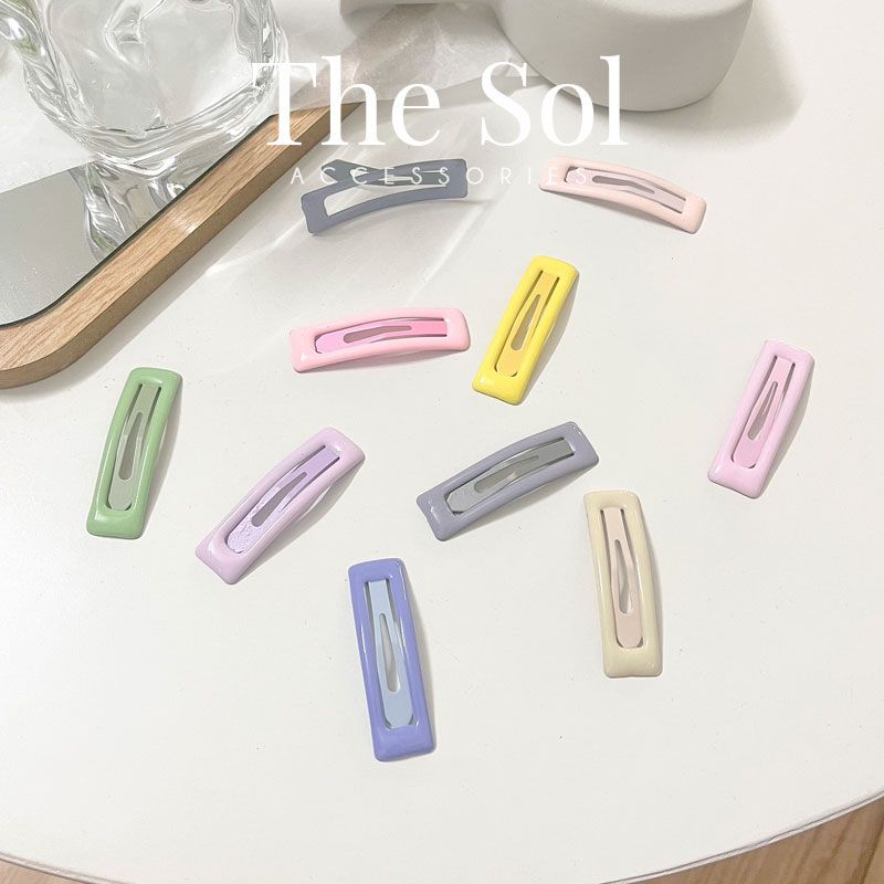Kẹp Tóc Hàn Quốc Colour Rectangle - 1 Chiếc