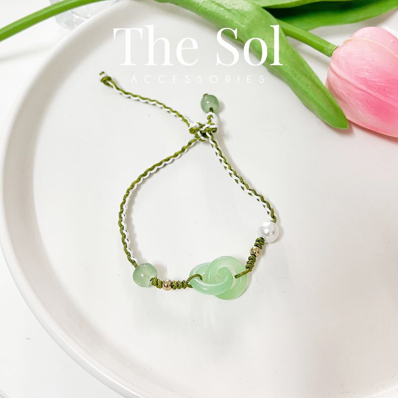 Lắc Tay Hàn Quốc Double Circle Gems