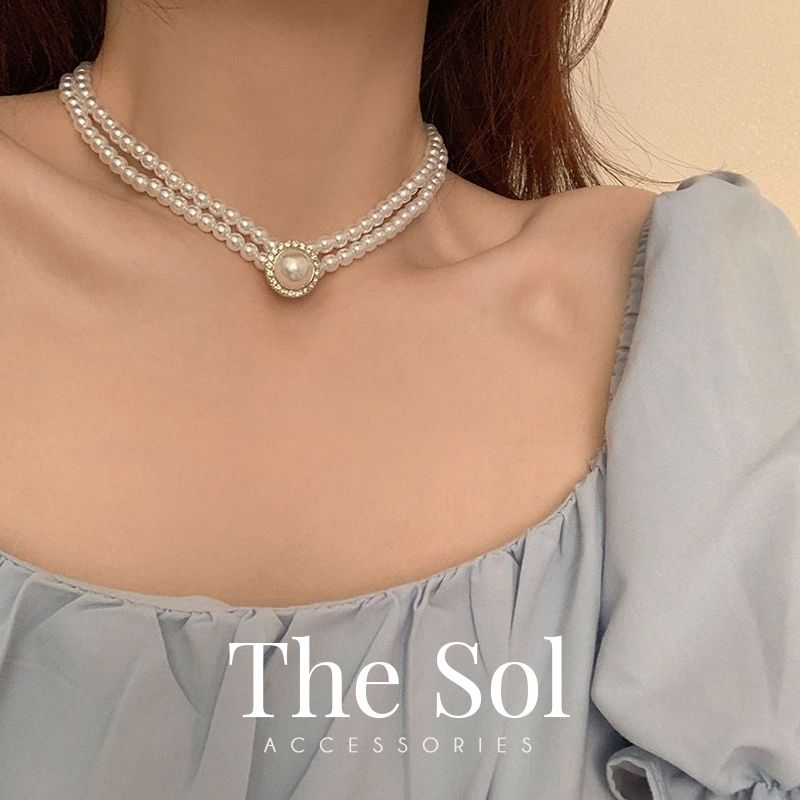 Choker Hàn Quốc Double Pearls