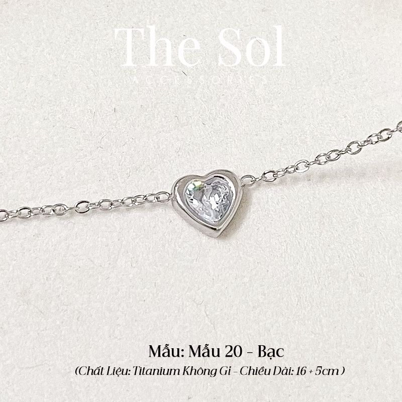 Lắc Tay Titan Mini Diamond Heart - Mẫu 20