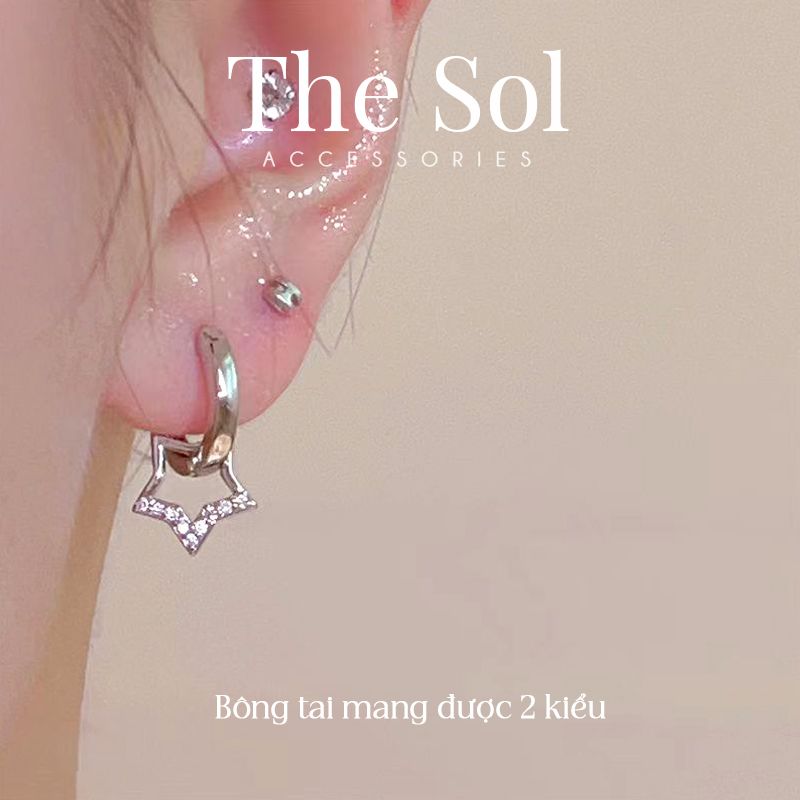 Bông Tai Hàn Quốc Star On Hoop