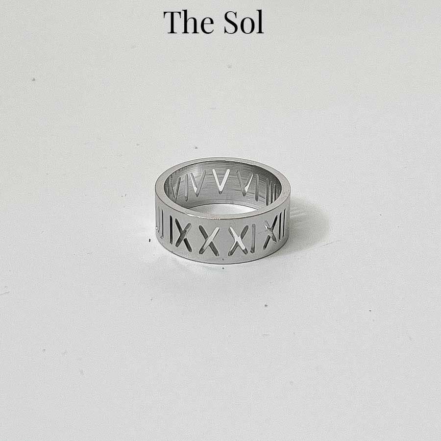 Nhẫn Titan Unisex Hollow Roman