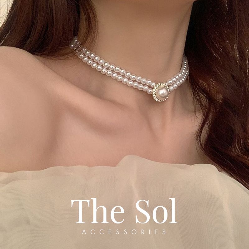 Choker Hàn Quốc Double Pearls