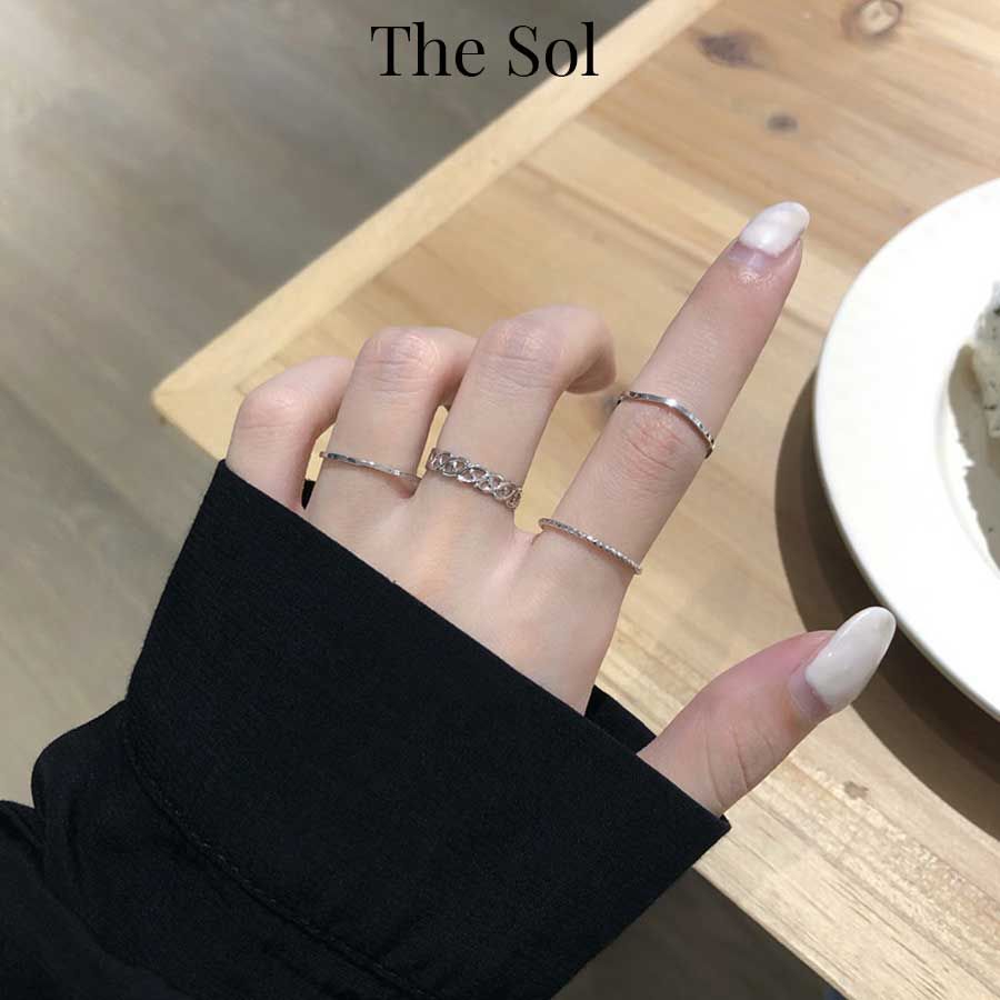 Set Nhẫn Hàn Quốc Simple Ring - Bộ 4 Chiếc