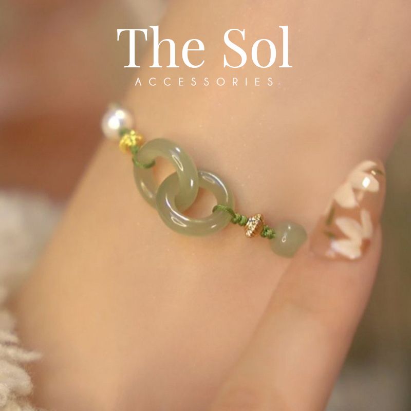 Lắc Tay Hàn Quốc Double Circle Gems