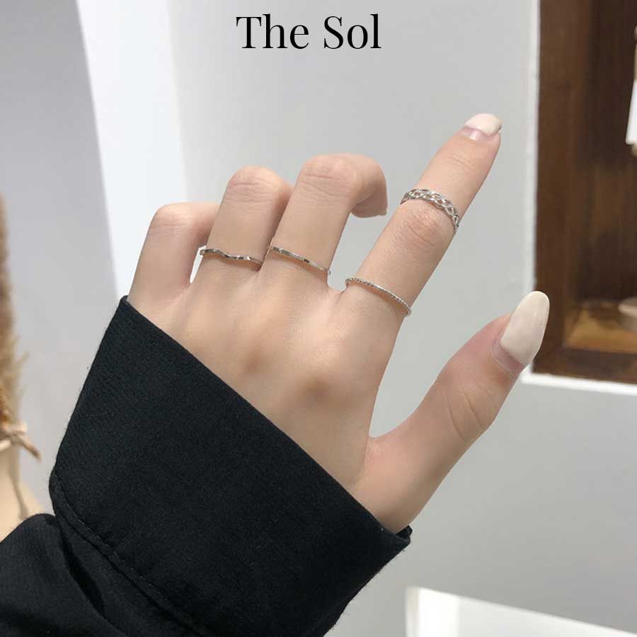 Set Nhẫn Hàn Quốc Simple Ring - Bộ 4 Chiếc
