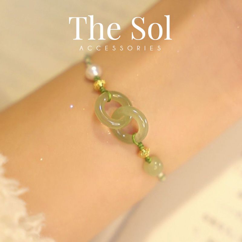 Lắc Tay Hàn Quốc Double Circle Gems