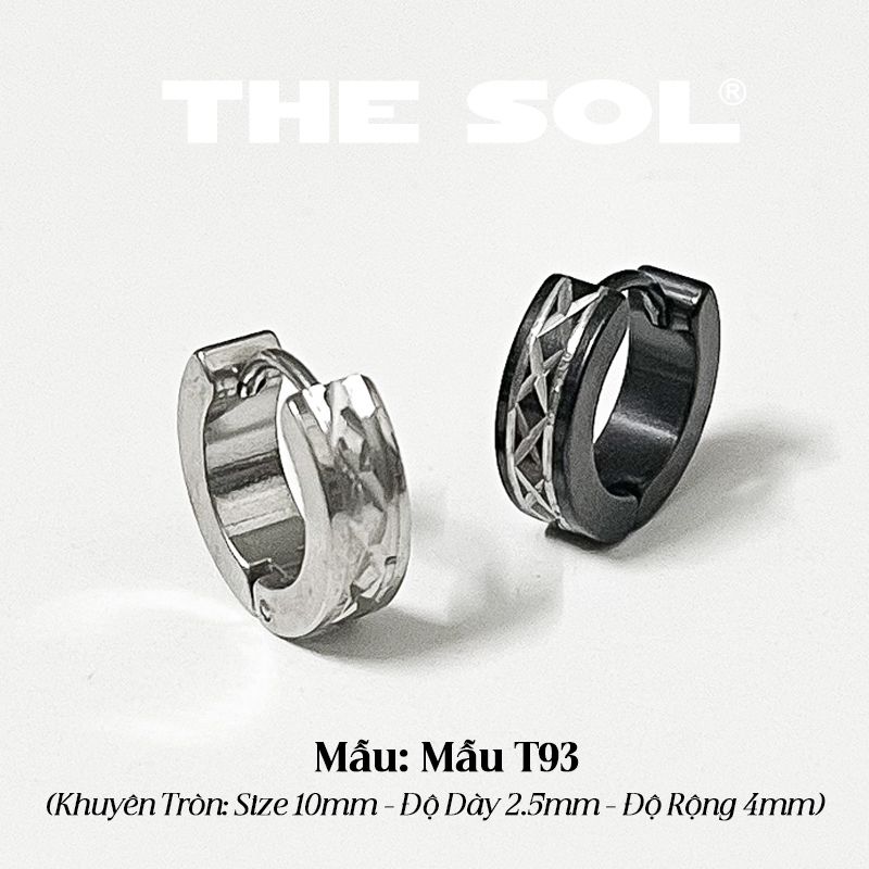 Khuyên Tai Titan Unisex Silver Pattern - Mẫu T93