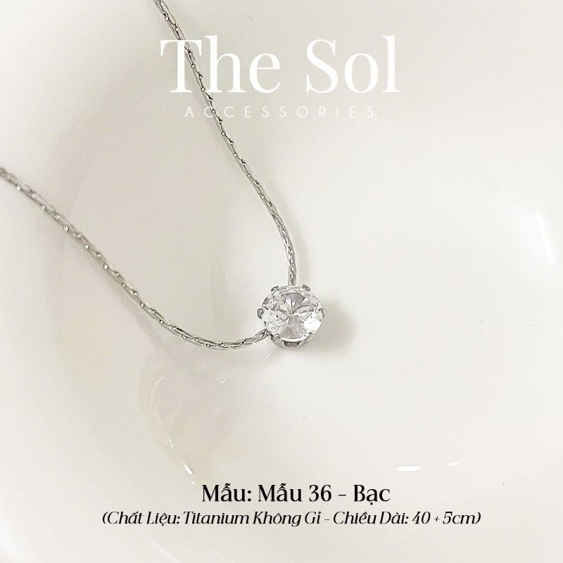 Dây Chuyền Titan Simple Diamond - Mẫu 36