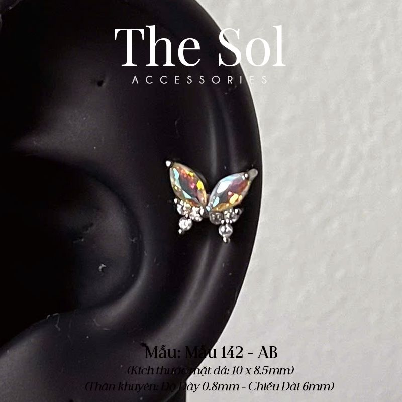 Khuyên Tai Thép Xi Mạ Dia Butterfly - Mẫu 142