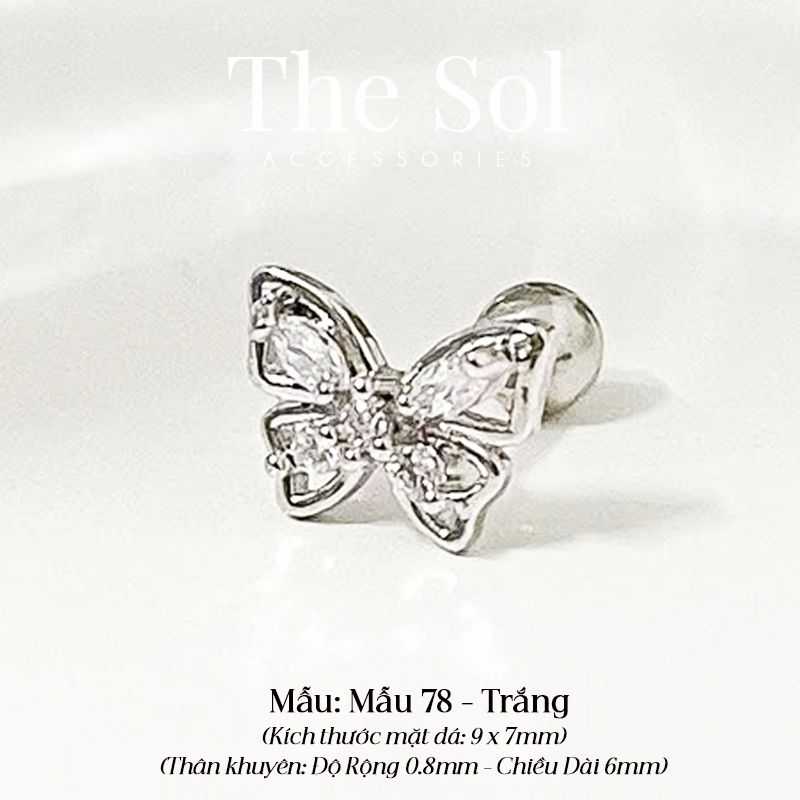 Khuyên Tai Thép Xi Mạ Dia Butterfly - Mẫu 78