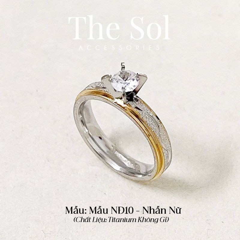 Nhẫn Titan Couple Golden Line - Mẫu NĐ10