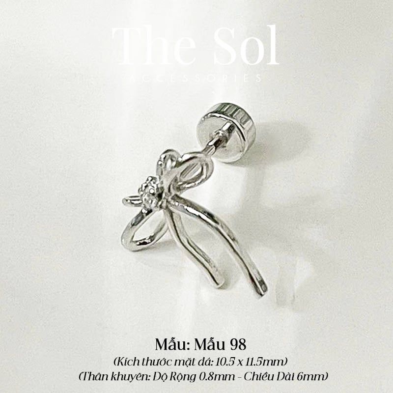 Khuyên Tai Thép Xi Mạ Metal Bow - Mẫu 98