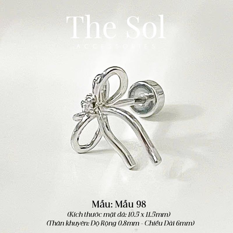 Khuyên Tai Thép Xi Mạ Metal Bow - Mẫu 98