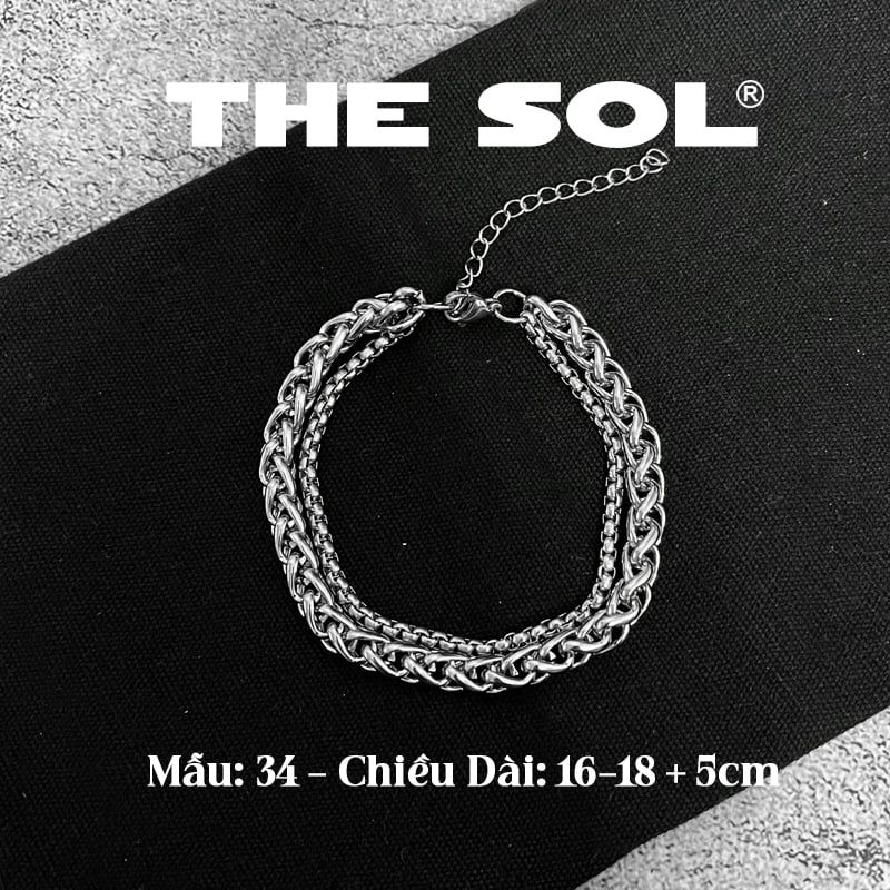 Lắc Tay Titan Unisex Double Oval Chain - Mẫu 34