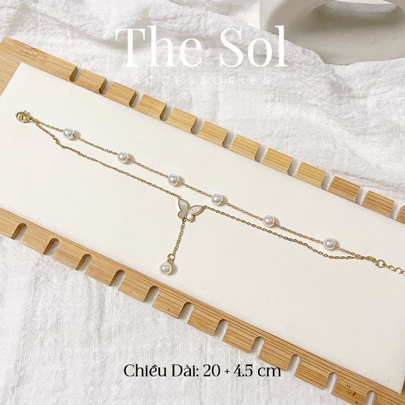 Lắc Chân Titan Double Pearls