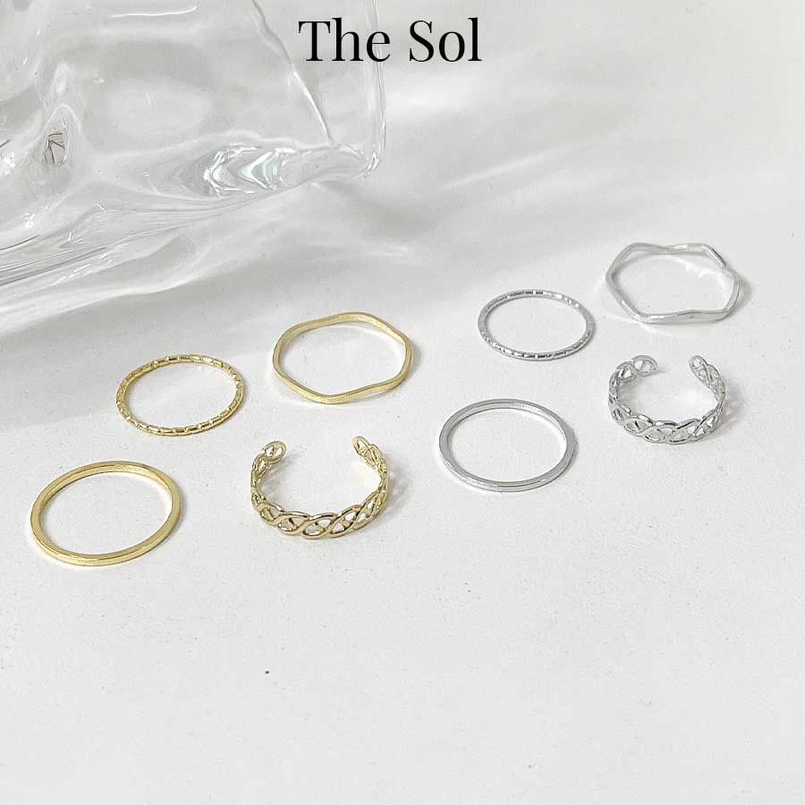 Set Nhẫn Hàn Quốc Simple Ring - Bộ 4 Chiếc