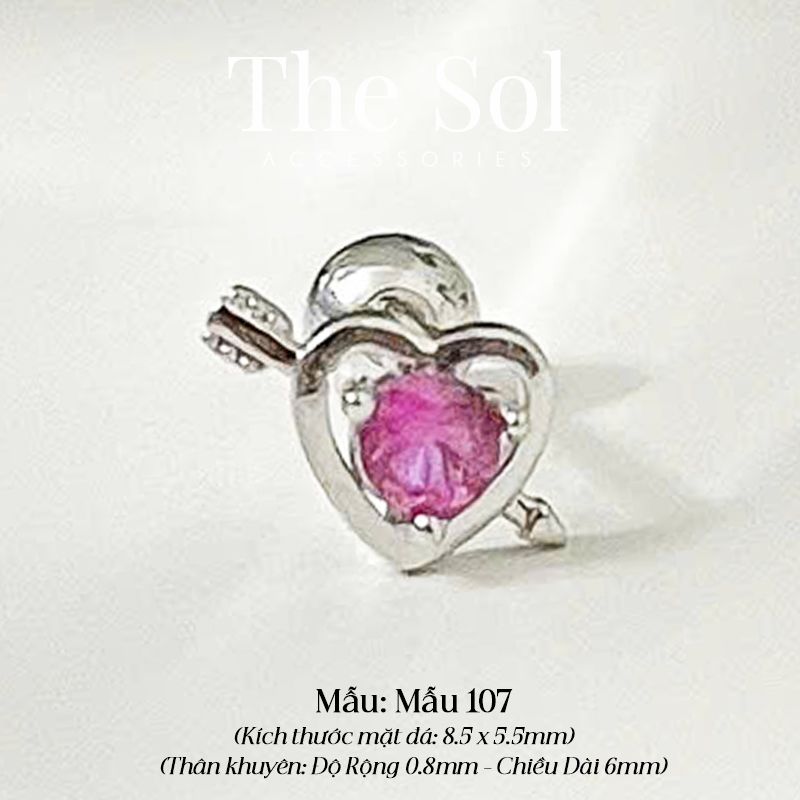 Khuyên Tai Thép Xi Mạ Mini Pinky Lover - Mẫu 107