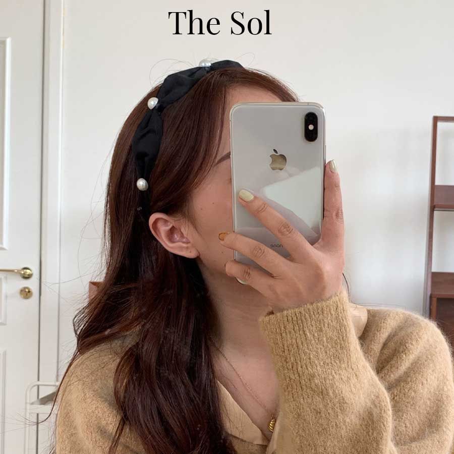 Cài Tóc Hàn Quốc Pearl On Satin