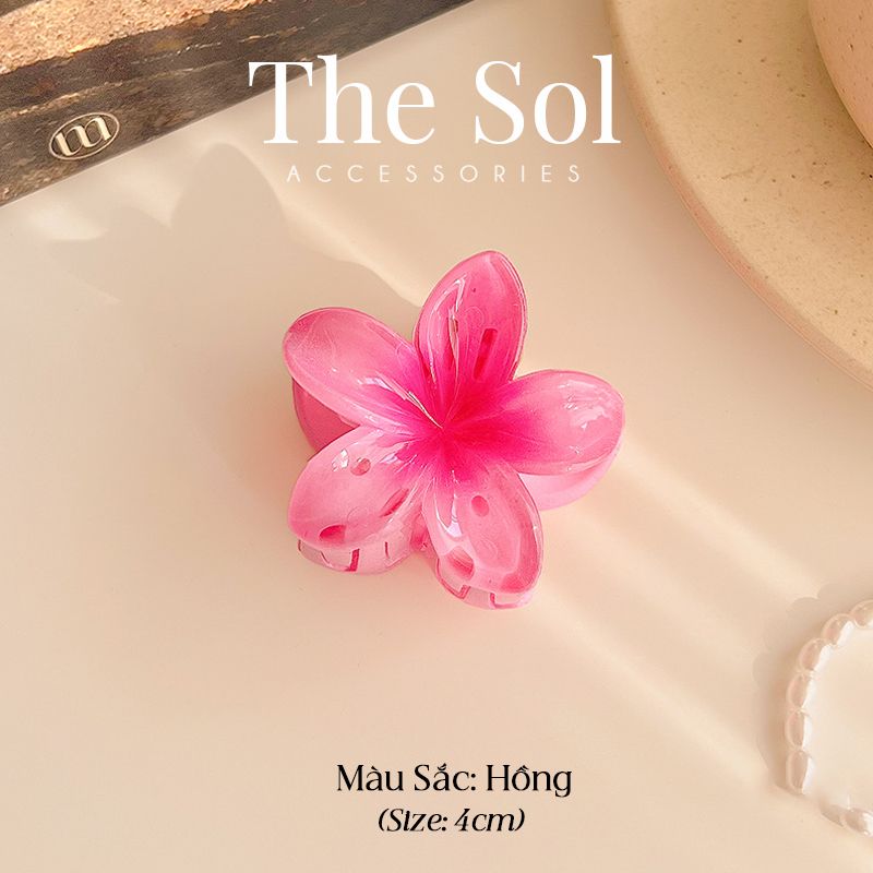 Kẹp Gắp Hàn Quốc Hoa Sứ Acrylic - 4cm