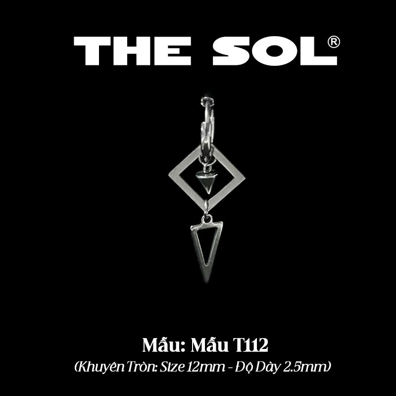 Khuyên Tai Titan Unisex Square & Arrow - Mẫu T112