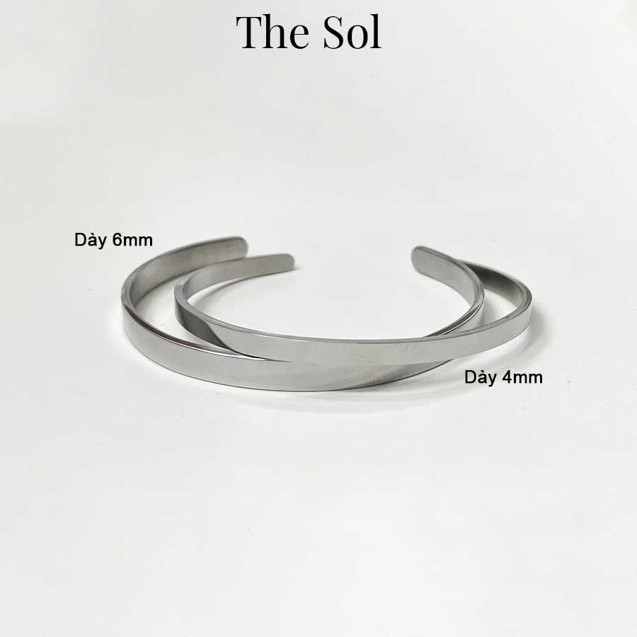 Vòng Tay Titan Unisex The Cuff - 4mm - Mẫu 60