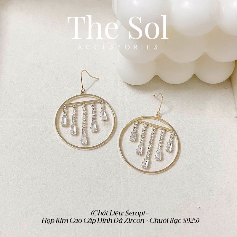 Bông Tai Seropi Golden Circle Dia Drop