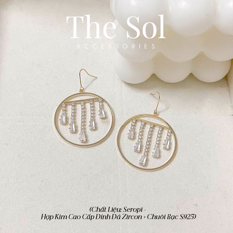 Bông Tai Seropi Golden Circle Dia Drop