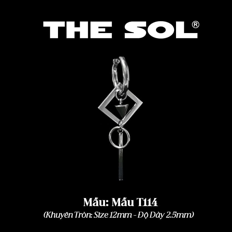 Khuyên Tai Titan Unisex Square & Circle Line - Mẫu 114