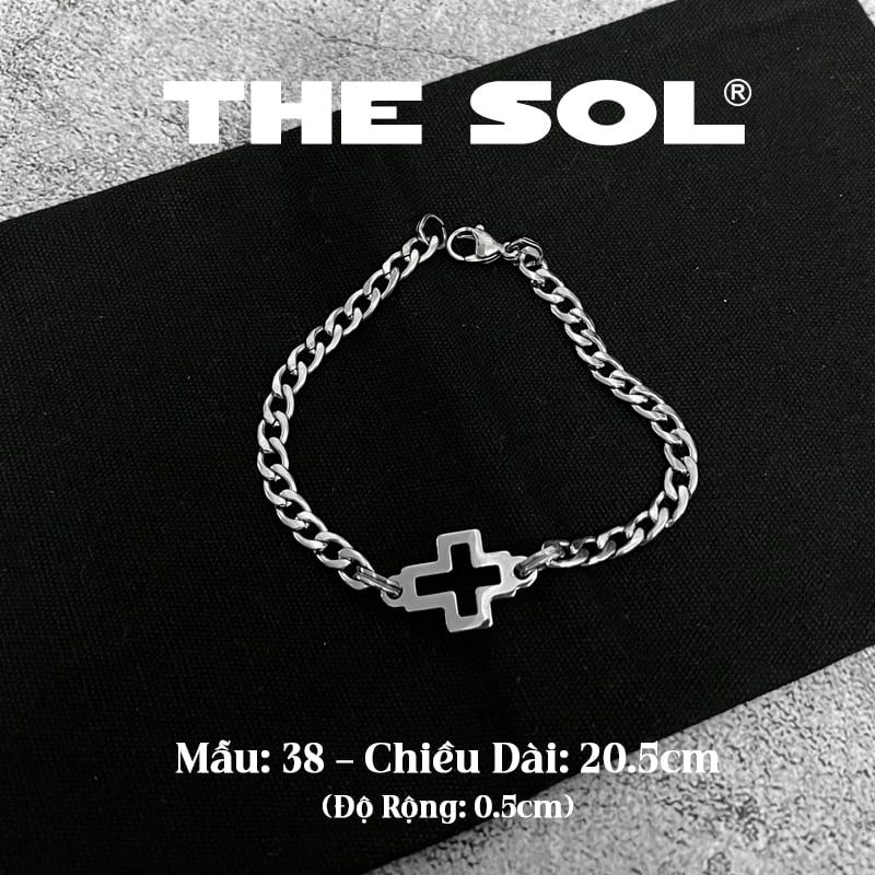 Lắc Tay Titan Unisex Hollow Cross - Circle Chain - Mẫu 38