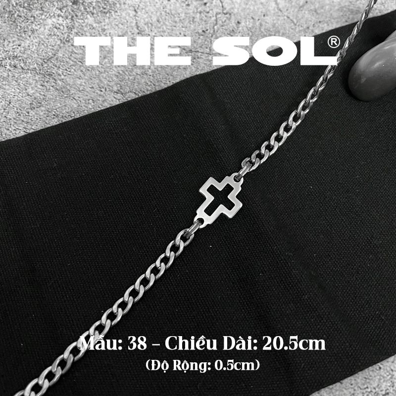Lắc Tay Titan Unisex Hollow Cross - Circle Chain - Mẫu 38